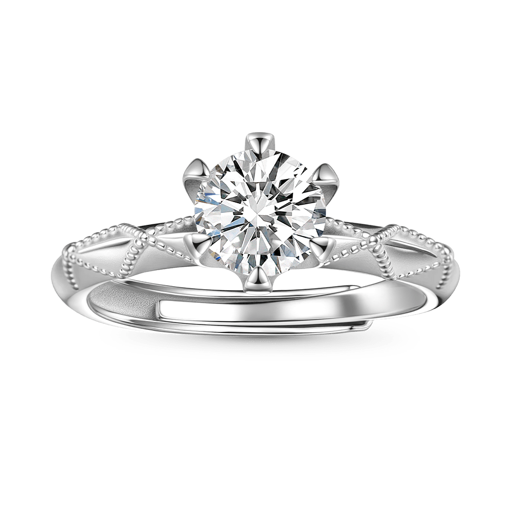 Gnoce Classic 1 Ct Round Halo 925S & VVS Moissanite Engagement Ring_1