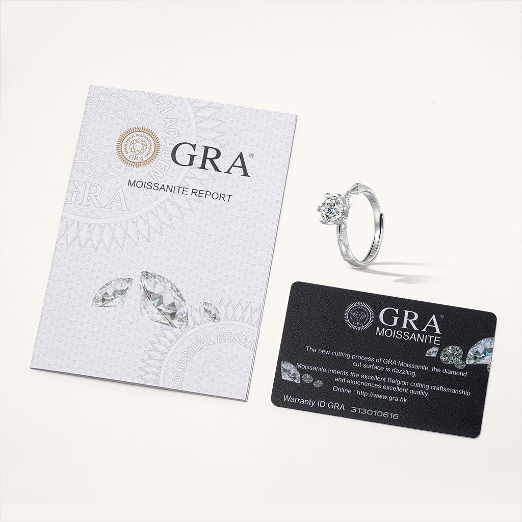 Gnoce Classic 1 Ct Round Halo 925S & VVS Moissanite Engagement Ring_4