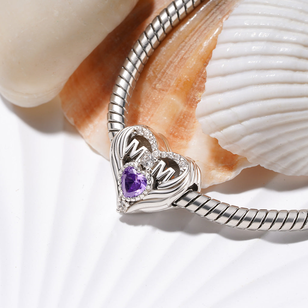 Gnoce Mother's Day Heart Birthstone Charm_4