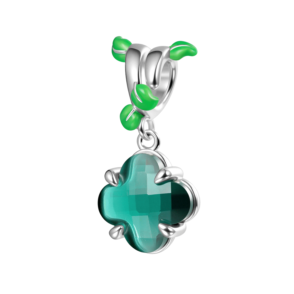 Gnoce Four Leaf Clover Glow-in-the-Dark Green Vine Charm_1