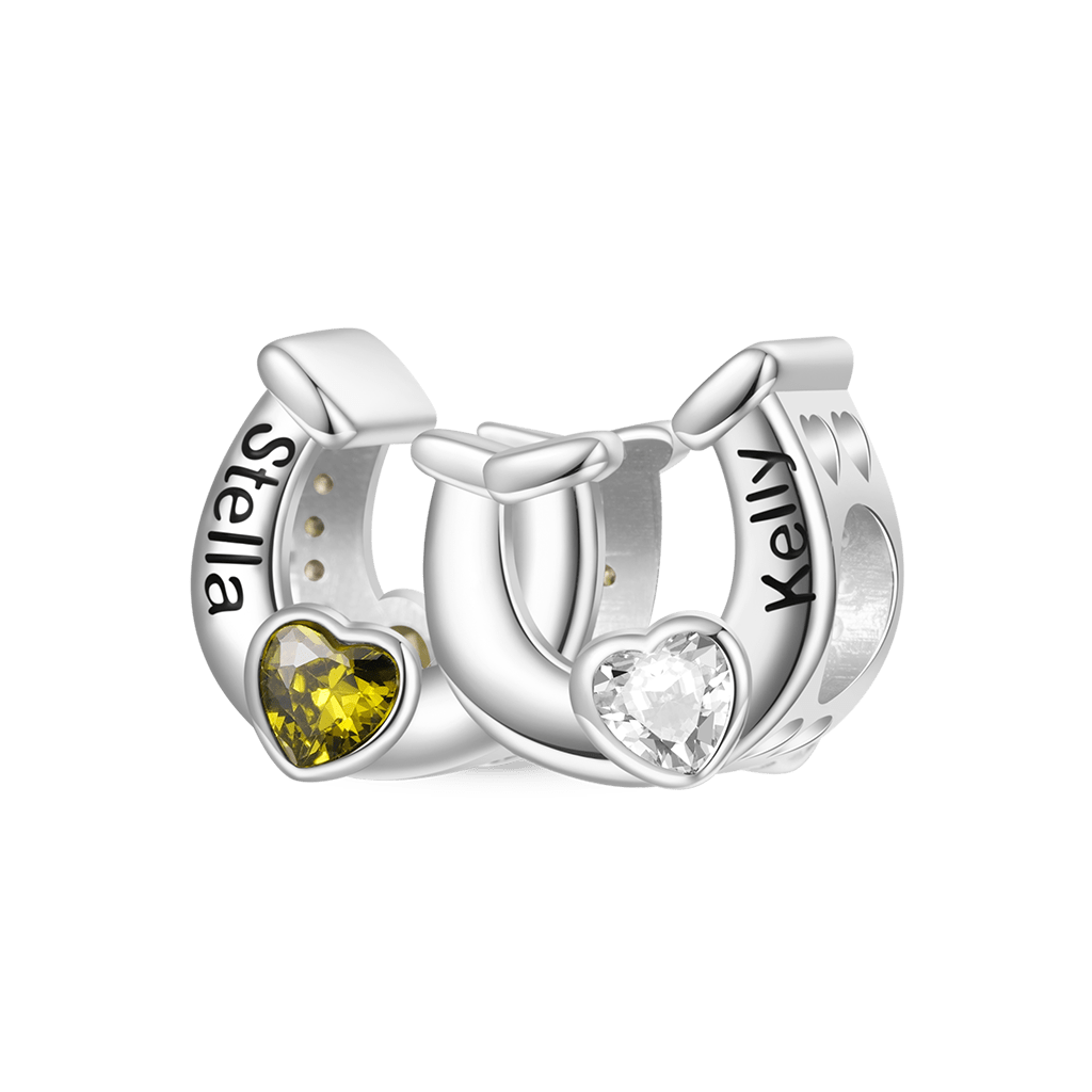Gnoce Double Horseshoe Personalized Charm_2