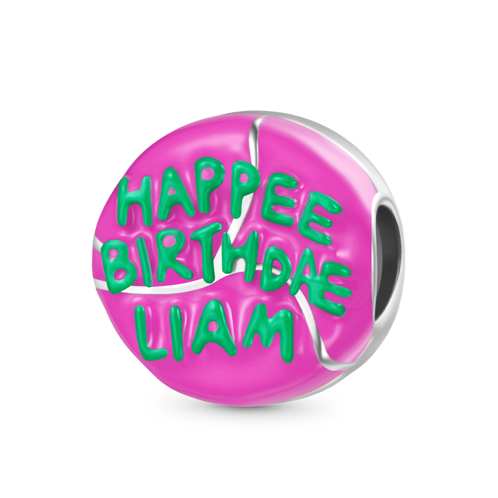 Gnoce Engravable Pink Happee Birthdae Cake Charm_1