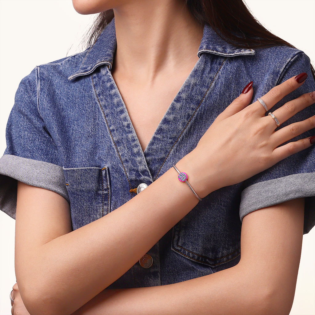 Gnoce Engravable Pink Happee Birthdae Cake Charm_5