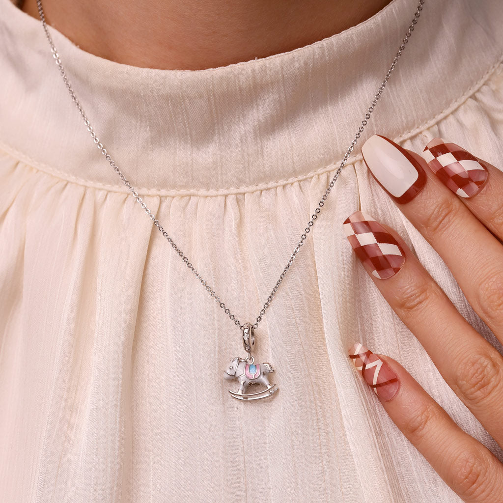 Gnoce Amusement Park Exquisite Wooden Horse Pendant Dangle Charm_5