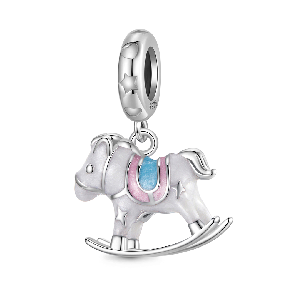 Gnoce Amusement Park Exquisite Wooden Horse Pendant Dangle Charm_1