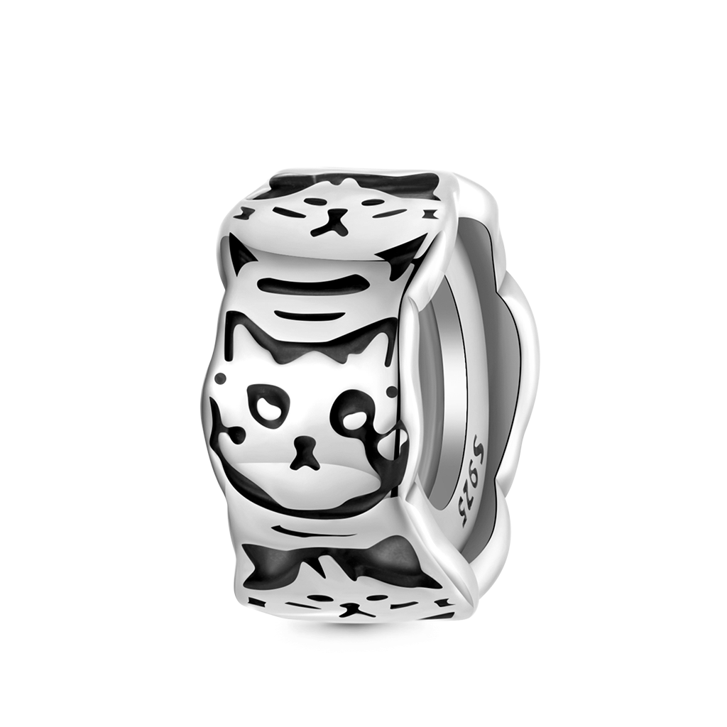 Gnoce Black Graffiti Expression Cat Stopper Charm_1