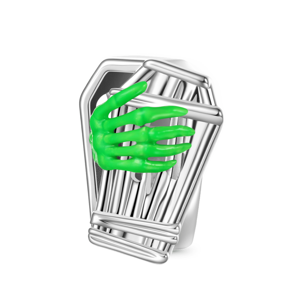 Gnoce Halloween Coffin Green Luminous Skeleton Hand Charm_2
