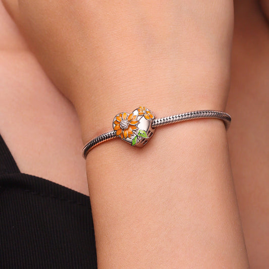 Gnoce Color-changing Sunflower Heart Engravable Charm_6