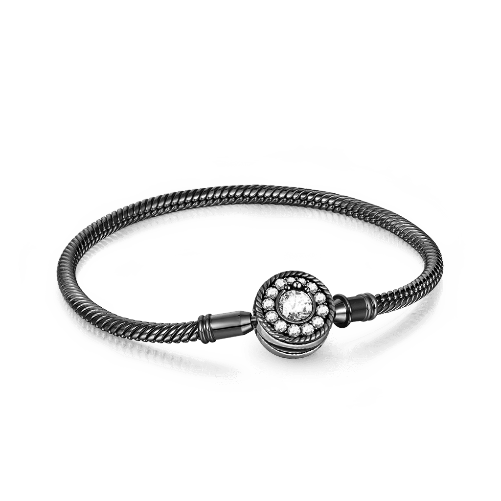 Black Plated Bracelet With Gnoce Logo S925 Silver_1