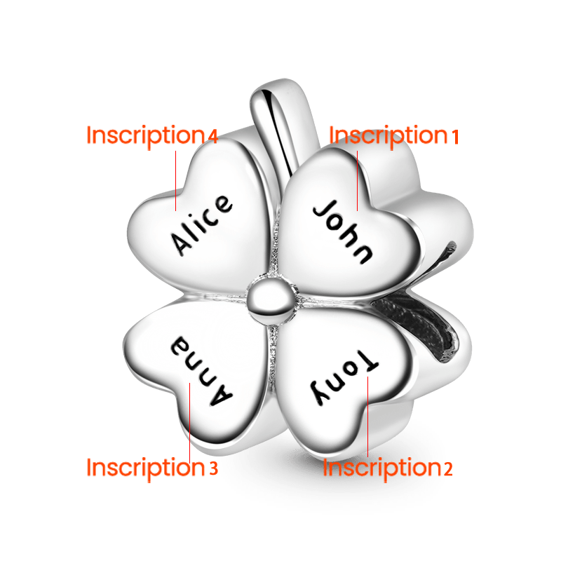 Gnoce Lucky Four-leaf Clove Engravable Charm_3