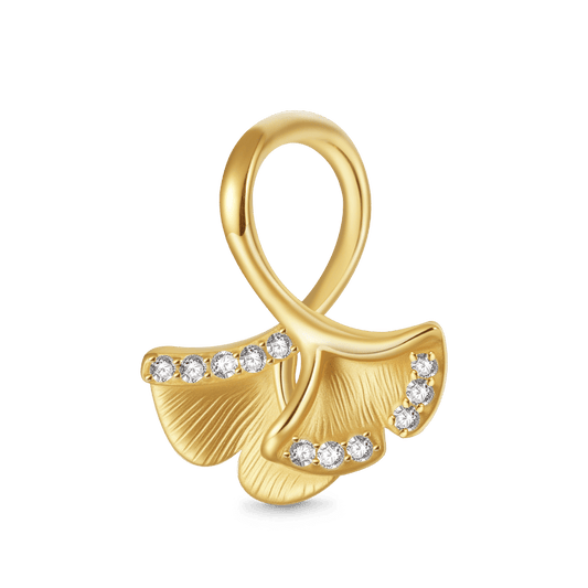 Gnoce 18K Gold-plated Ginkgo Leaf Charm_1
