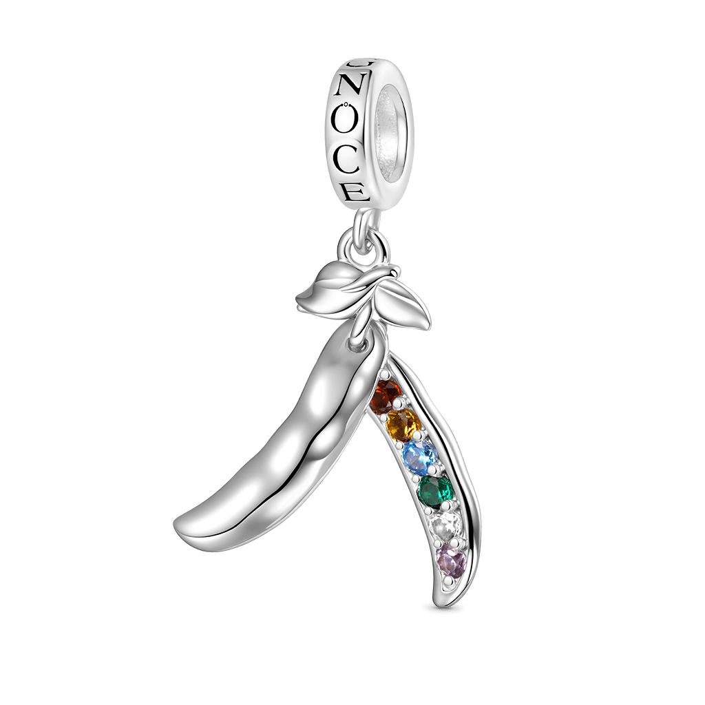 Gnoce Personalized Birthstone Six Peas in a Pod Pendant Dangle Charm_2