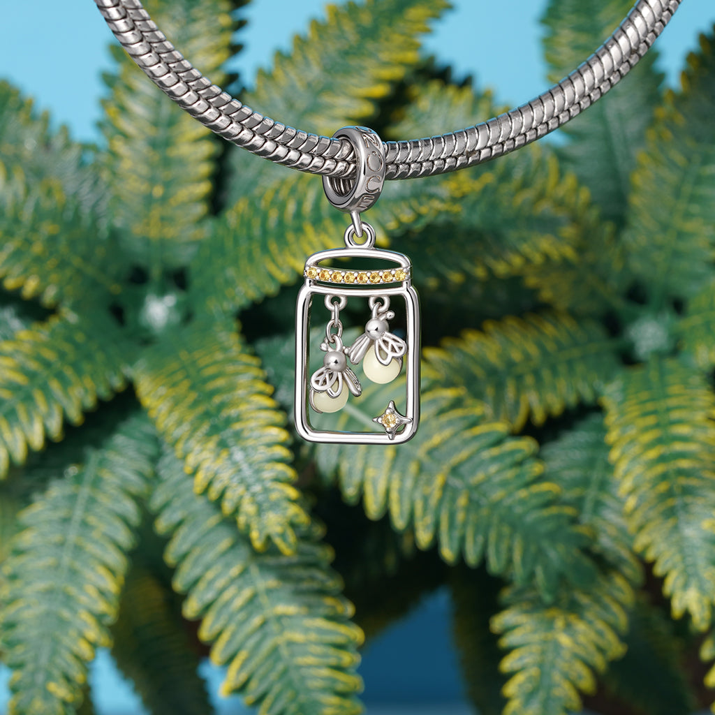 Gnoce Glow-in-the-Dark Firefly Bottle Pendant Dangle Charm_4