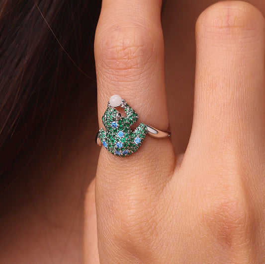 Gnoce Creative Frog Adjustable Open Ring_6