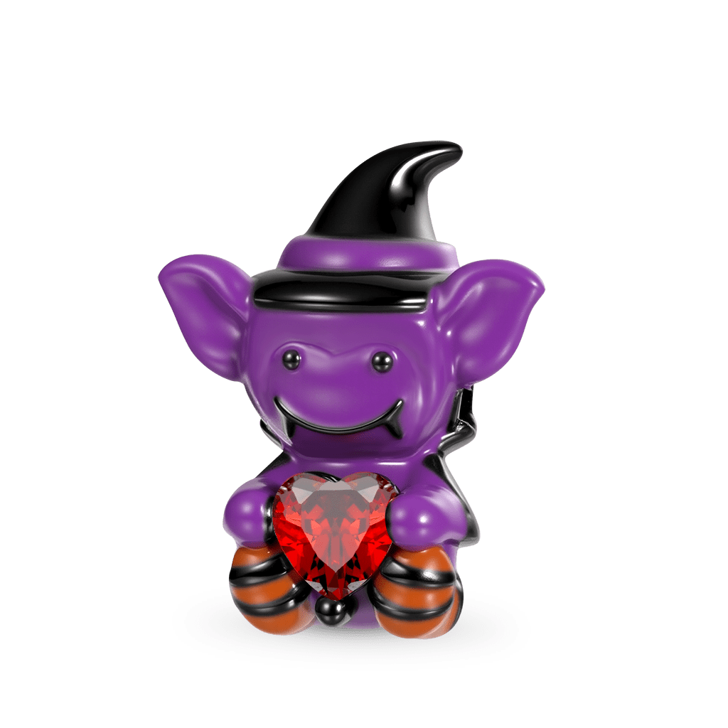 Gnoce Spooky Halloween Purple Elf Embraces Love Charm_2