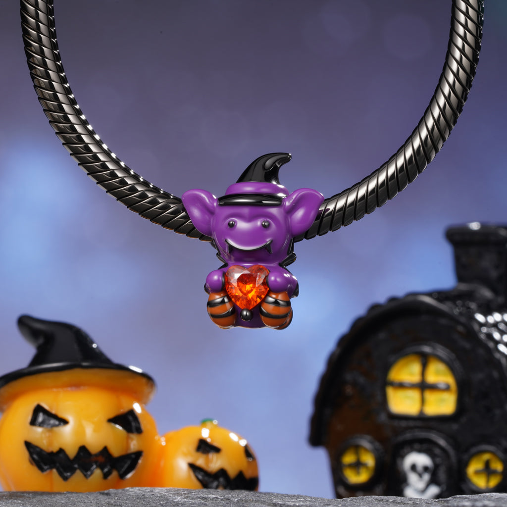 Gnoce Spooky Halloween Purple Elf Embraces Love Charm_4