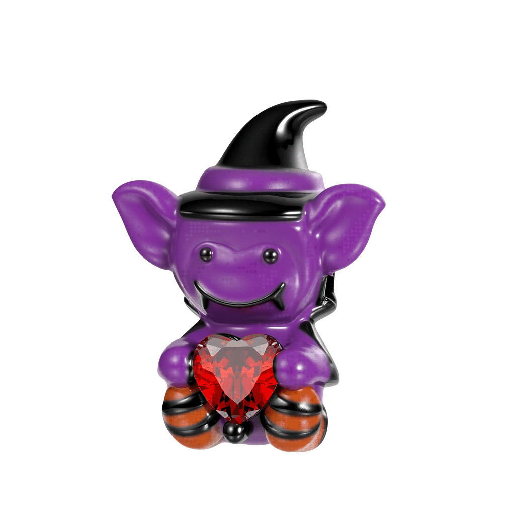 Gnoce Spooky Halloween Purple Elf Embraces Love Charm_1