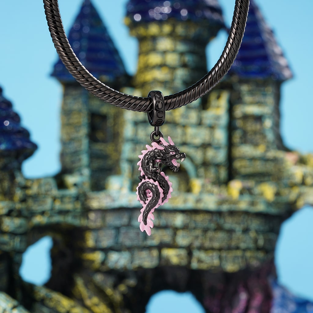 Gnoce Glow-in-the-Dark Black Dragon Pendant Dangle Charm_4