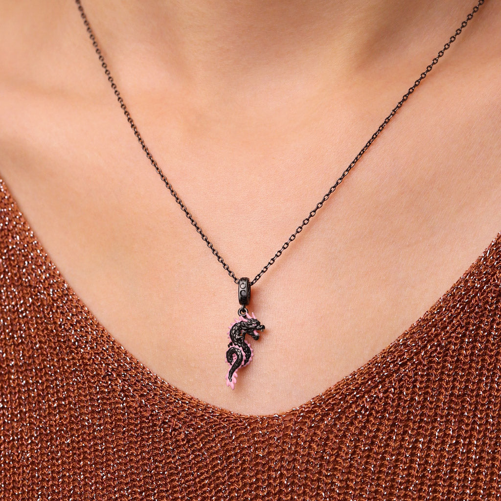 Gnoce Glow-in-the-Dark Black Dragon Pendant Dangle Charm_6