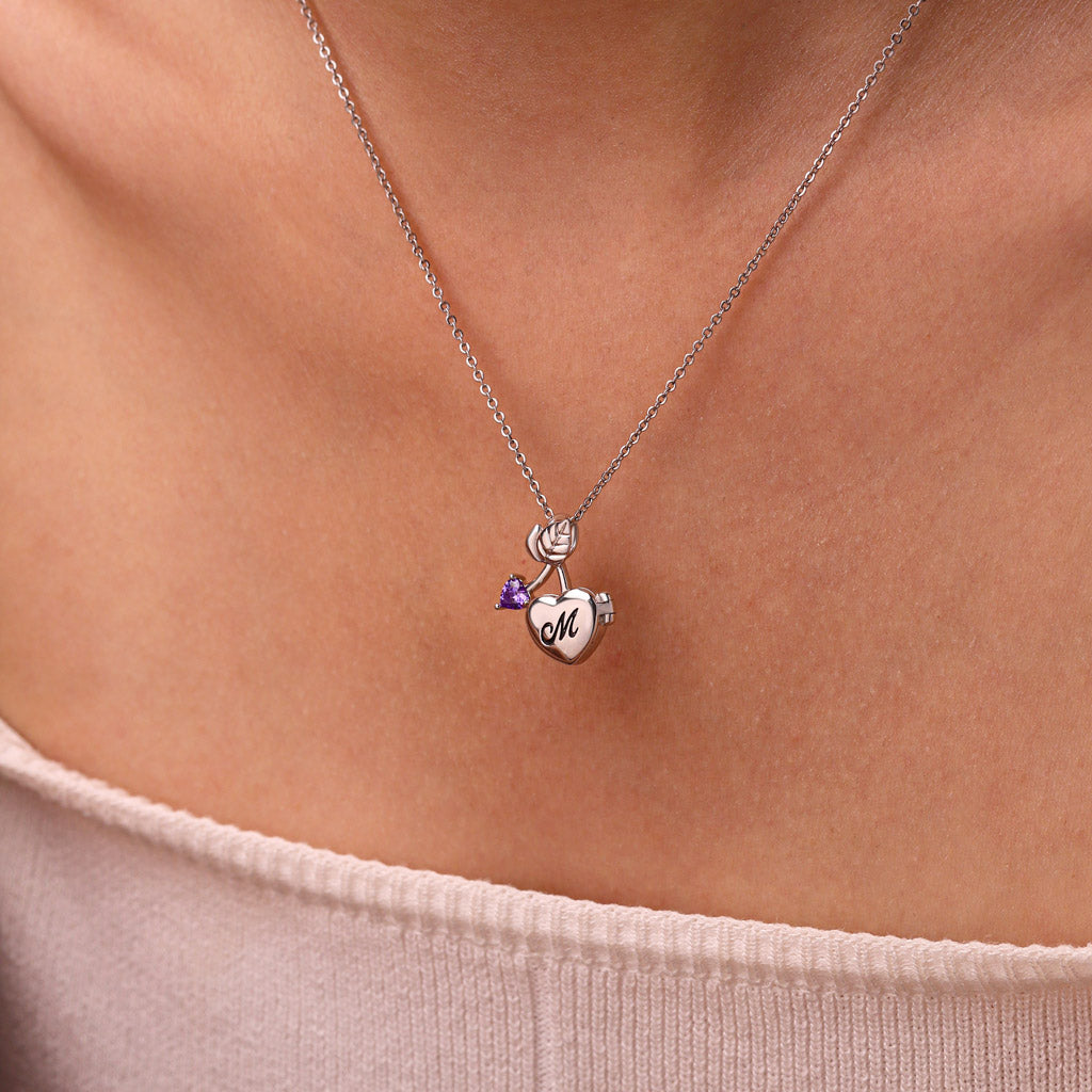 Gnoce Cherry Heart Birthstone Personalized Photo Charm_5