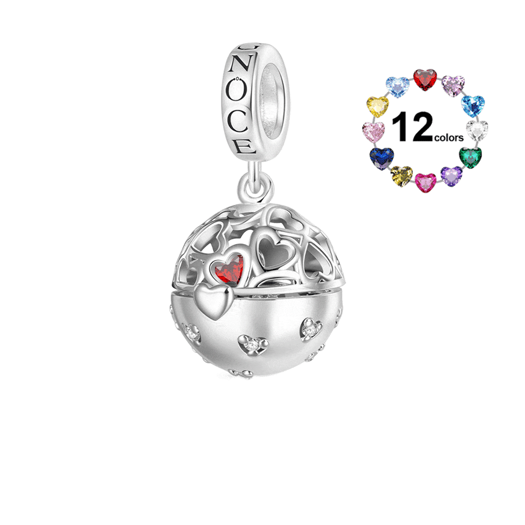 Gnoce Surprise Ball with Birthstone Ring Pendant Dangle Charm_1