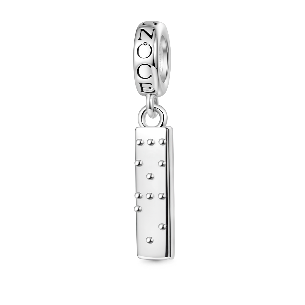 Gnoce Engravable Love Braille Meaningful Pendant Dangle Charm_1