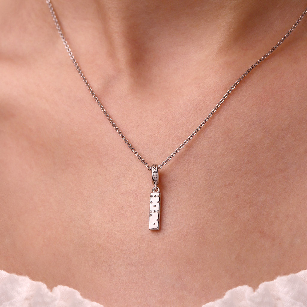 Gnoce Engravable Love Braille Meaningful Pendant Dangle Charm_6