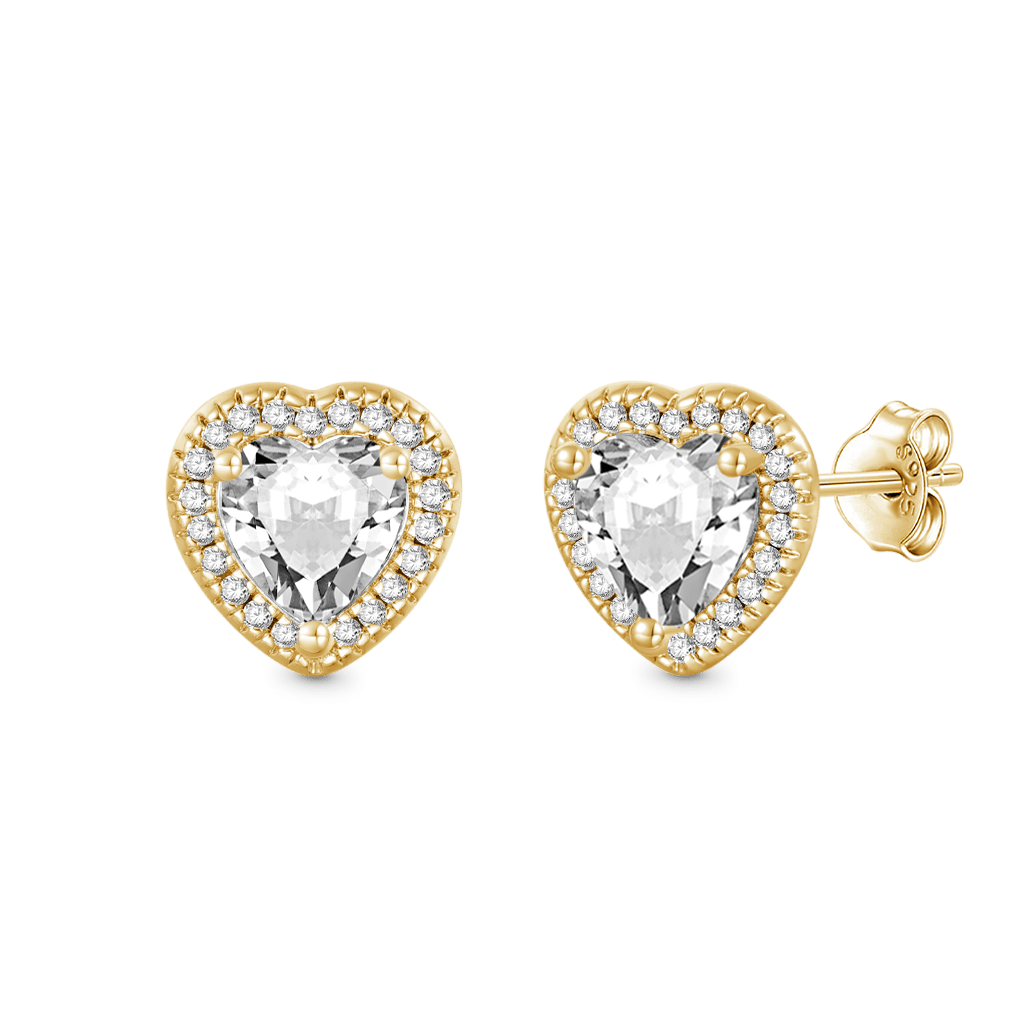 Gnoce Brilliant Heart Diamond Halo Stud Earrings_4