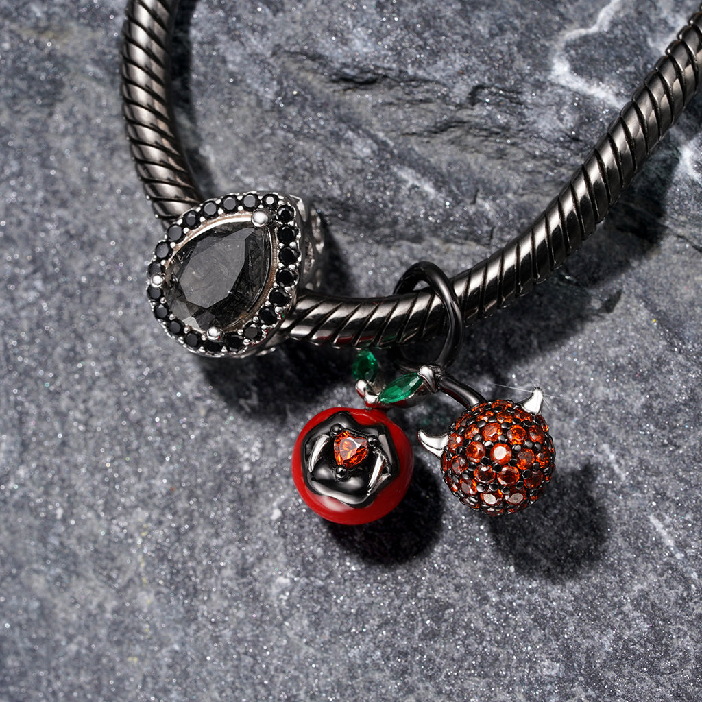 Gnoce Pear-shaped Black Hair Quartz Inlaid with Engravable Charm_4