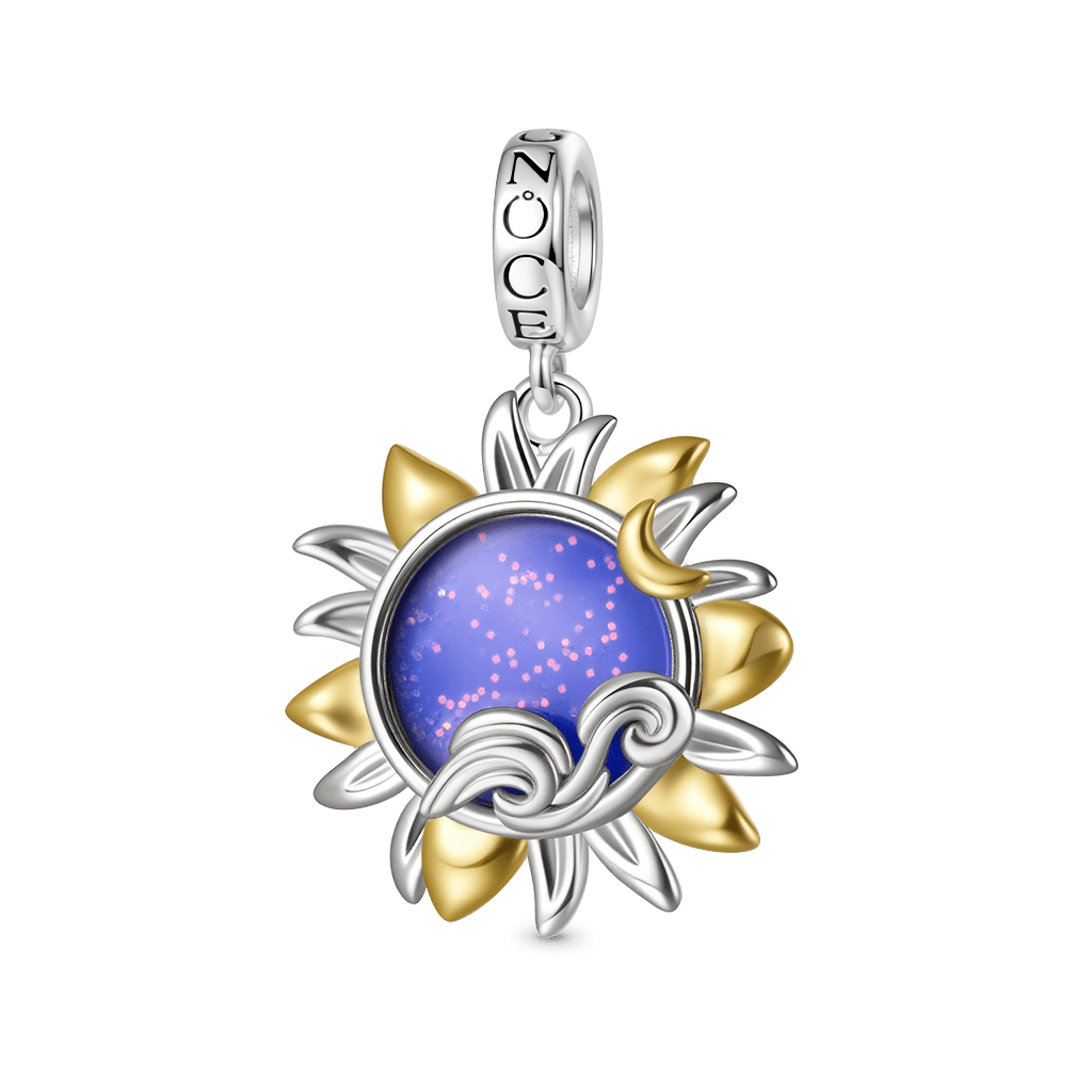 Gnoce Starry Night Sunflower Glow-in-the-Dark Pendant Dangle Charm_2