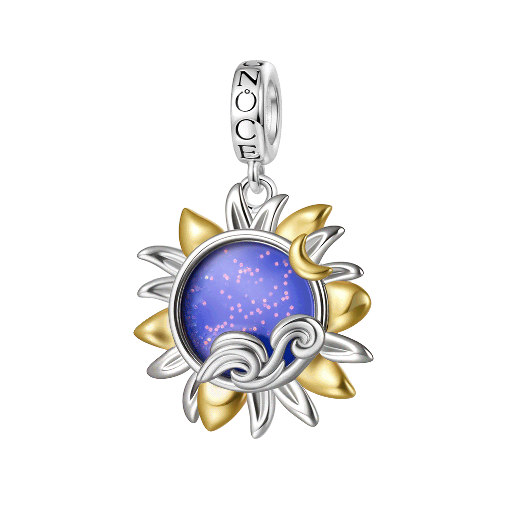 Gnoce Starry Night Sunflower Glow-in-the-Dark Pendant Dangle Charm_1