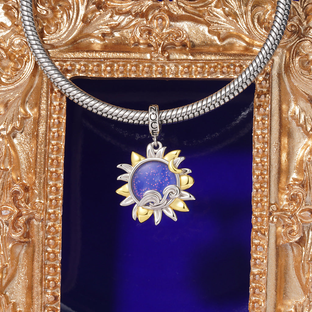 Gnoce Starry Night Sunflower Glow-in-the-Dark Pendant Dangle Charm_4