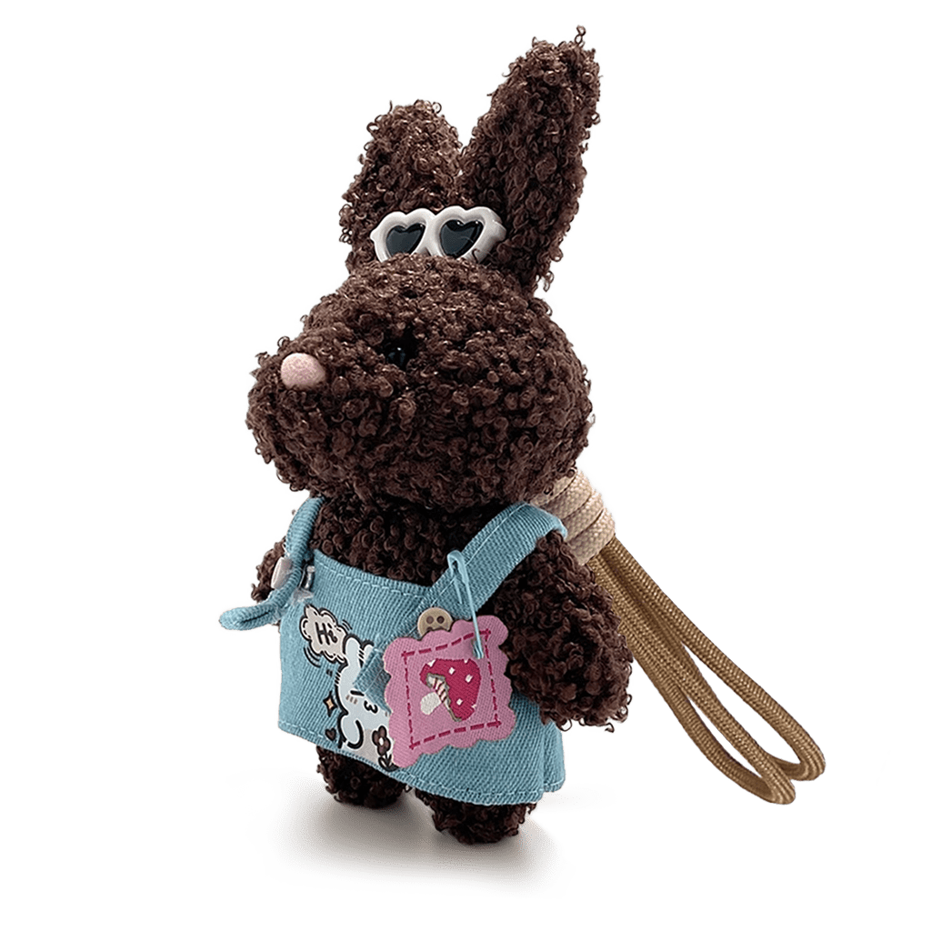 Gnoce Lamb Plush Brown Bunny Keychain Plush Pendant_4