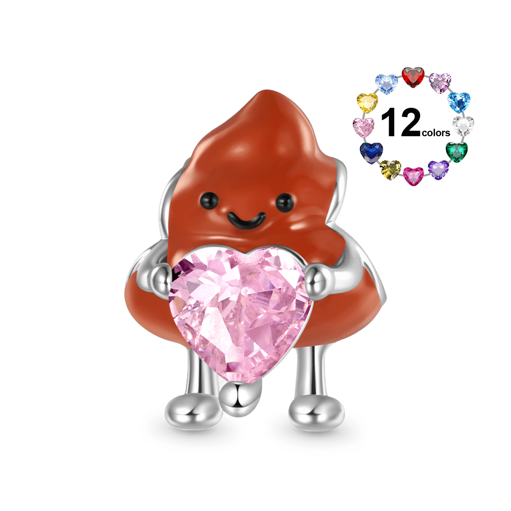 Gnoce Valentine's Day Poop Embraces Heart Charm_1
