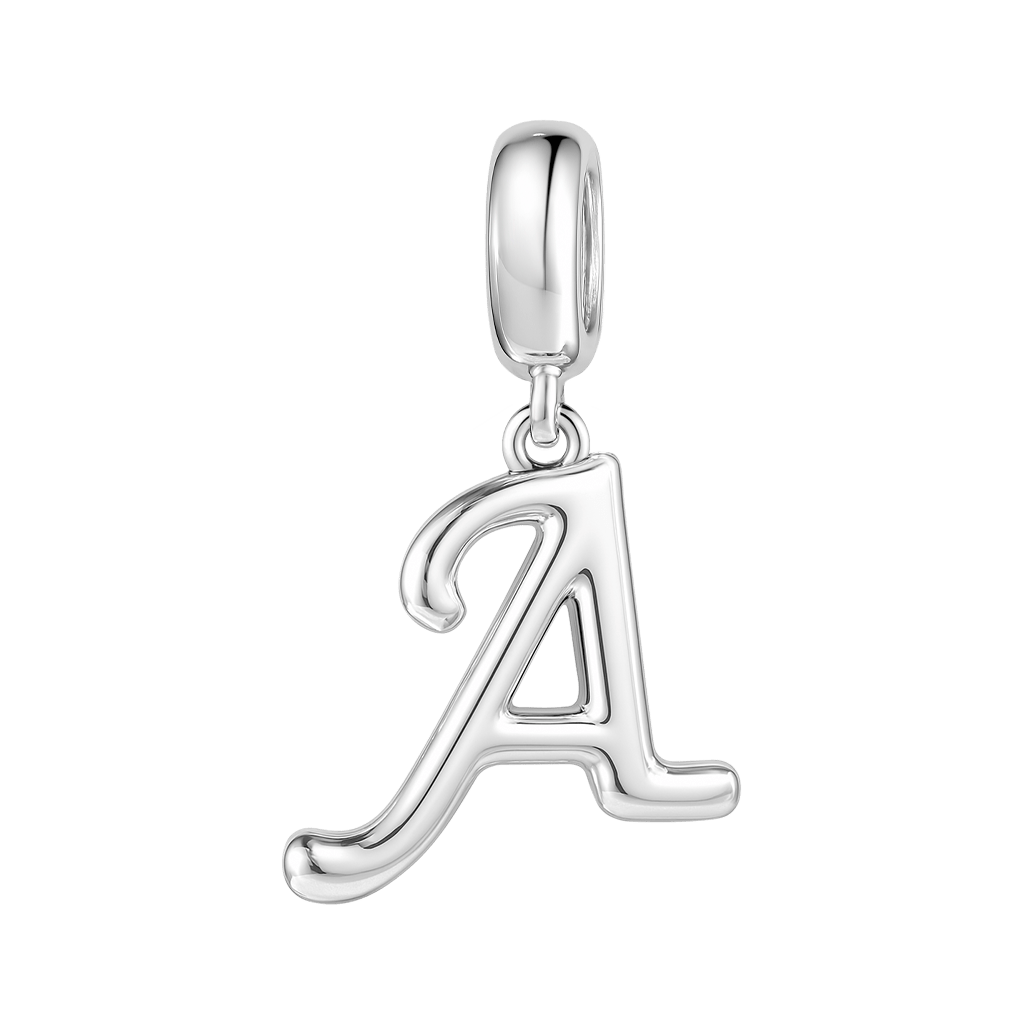 Gnoce "Always be With You" Letter A 925 Sterling Silver Dangling Charm Great for Bracelet or Necklace_1