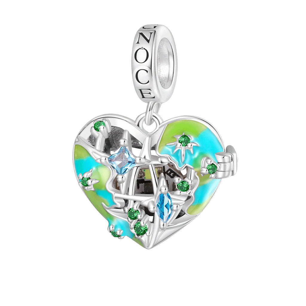 Gnoce Heart Solar System Wireless LED Glow Earth Pendant Dangle Charm_1