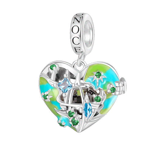 Gnoce Heart Solar System Wireless LED Glow Earth Pendant Dangle Charm_1