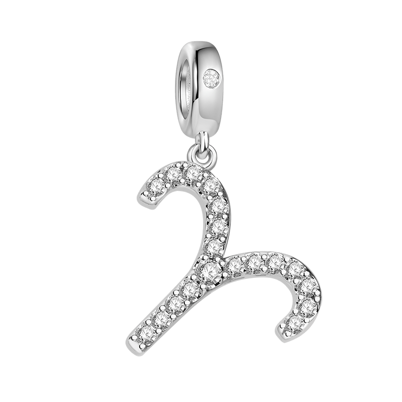 Gnoce " Real Love" 925 Sterling Silver Aries Charm Zodiac Sign Pendant With Cz For Bracelet_1