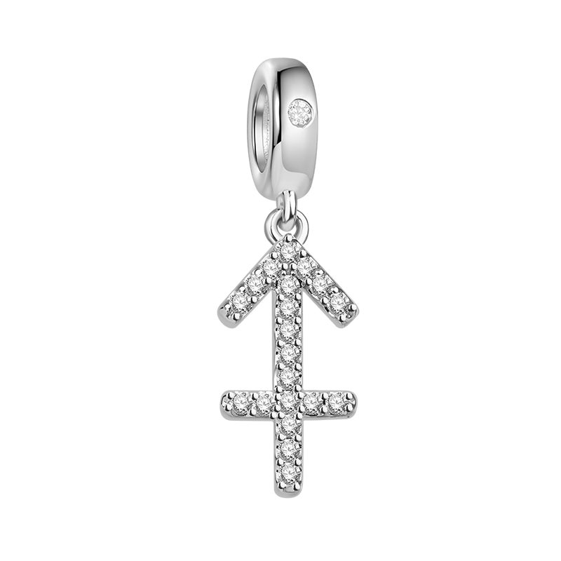 Gnoce "Honest Sagittarius" 925 Sterling Silver Sagittarius Charm Zodiac Sign Pendant With Cz For Bracelet_1
