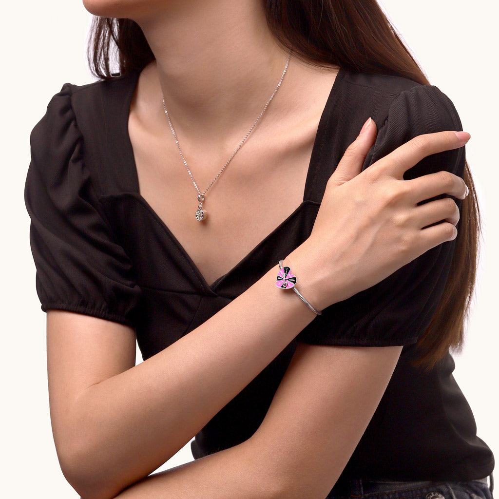 Gnoce Heart-shaped Spinning Turntable Pendant Dangle Charm_5