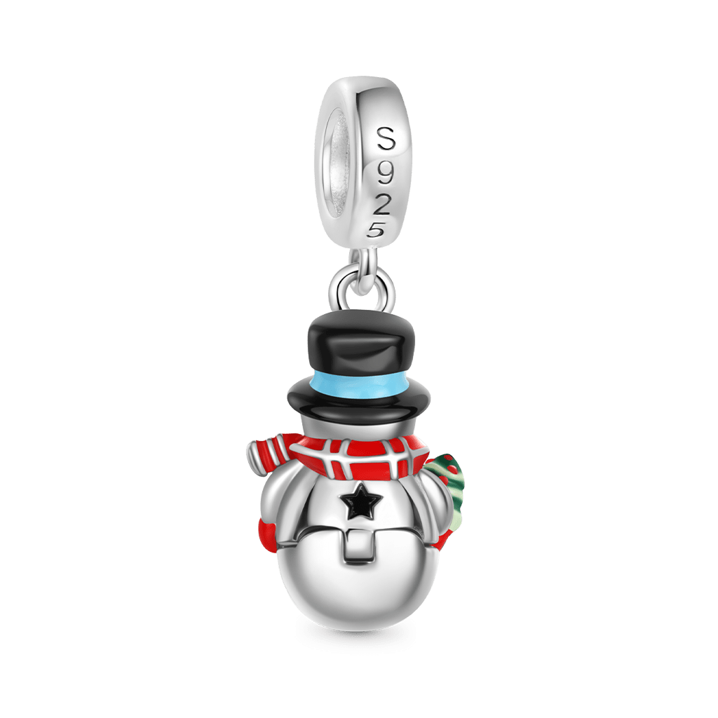 Gnoce Openable Christmas Snowman Birthstone Pendant Dangle Charm_3