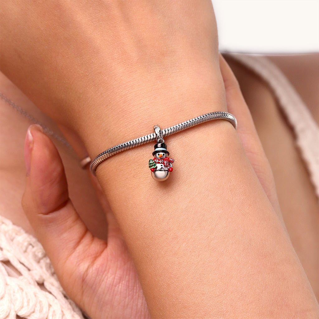 Gnoce Openable Christmas Snowman Birthstone Pendant Dangle Charm_7