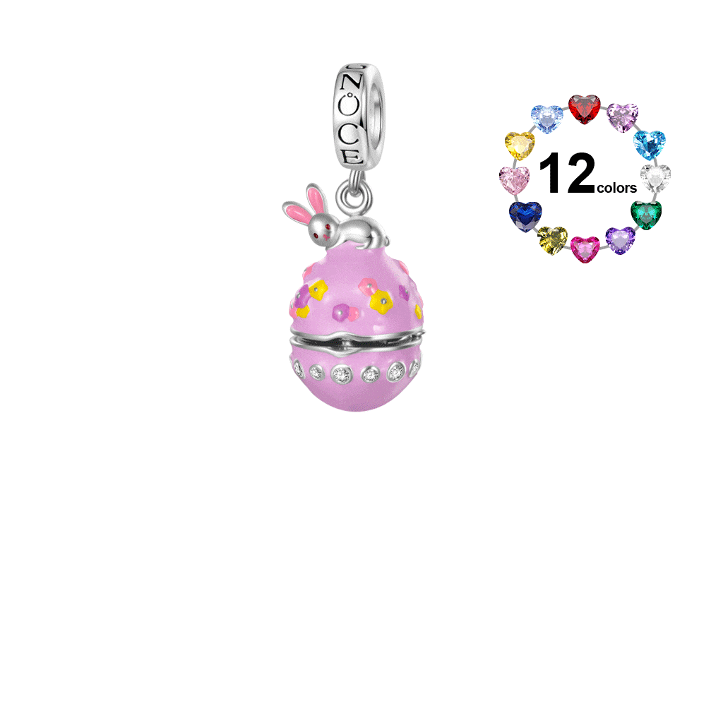 Gnoce Openable Easter Egg Birthstone Pendant Dangle Charm_1
