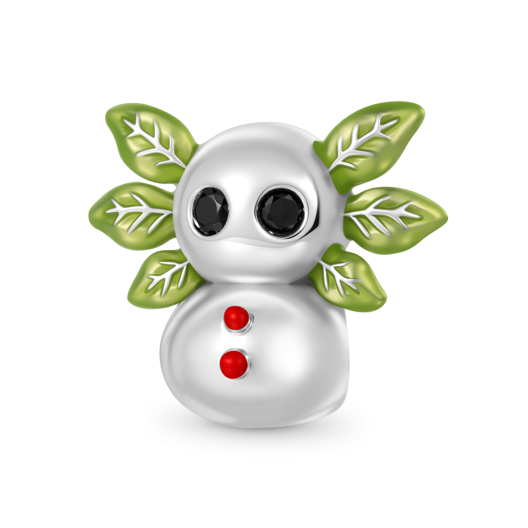 Gnoce Christmas Mexican Axolotl Snowman Glow-in-the-Dark Charm_2