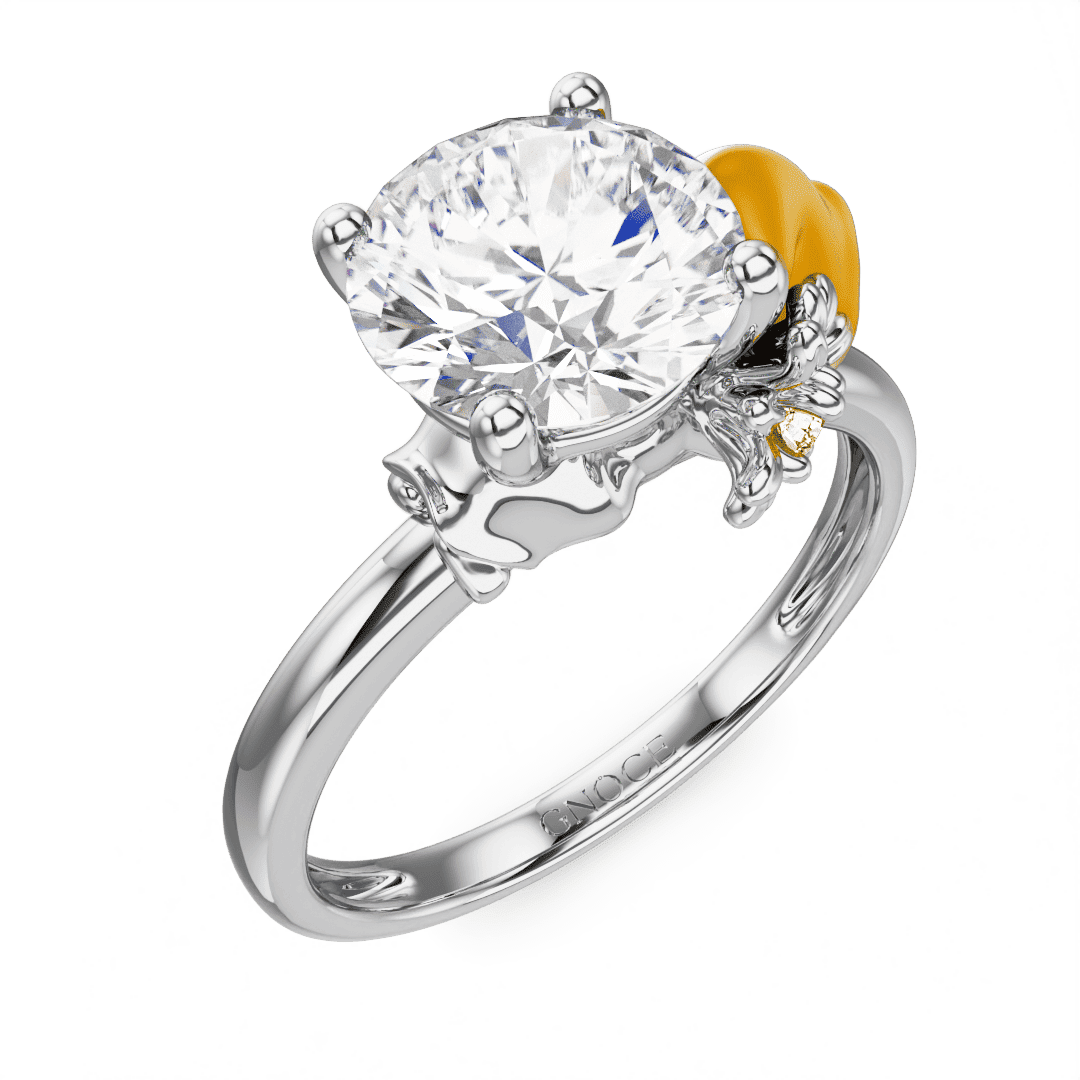 Gnoce Daisy Fairy Embraces Moissanite Round Cut Ring_3