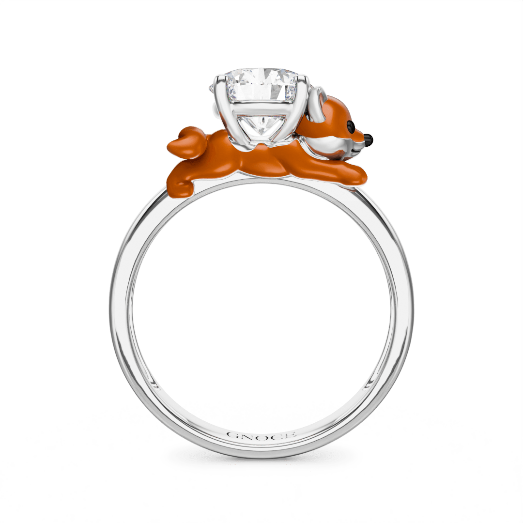 Gnoce Fox Embraces Moissanite Round Cut Ring_5