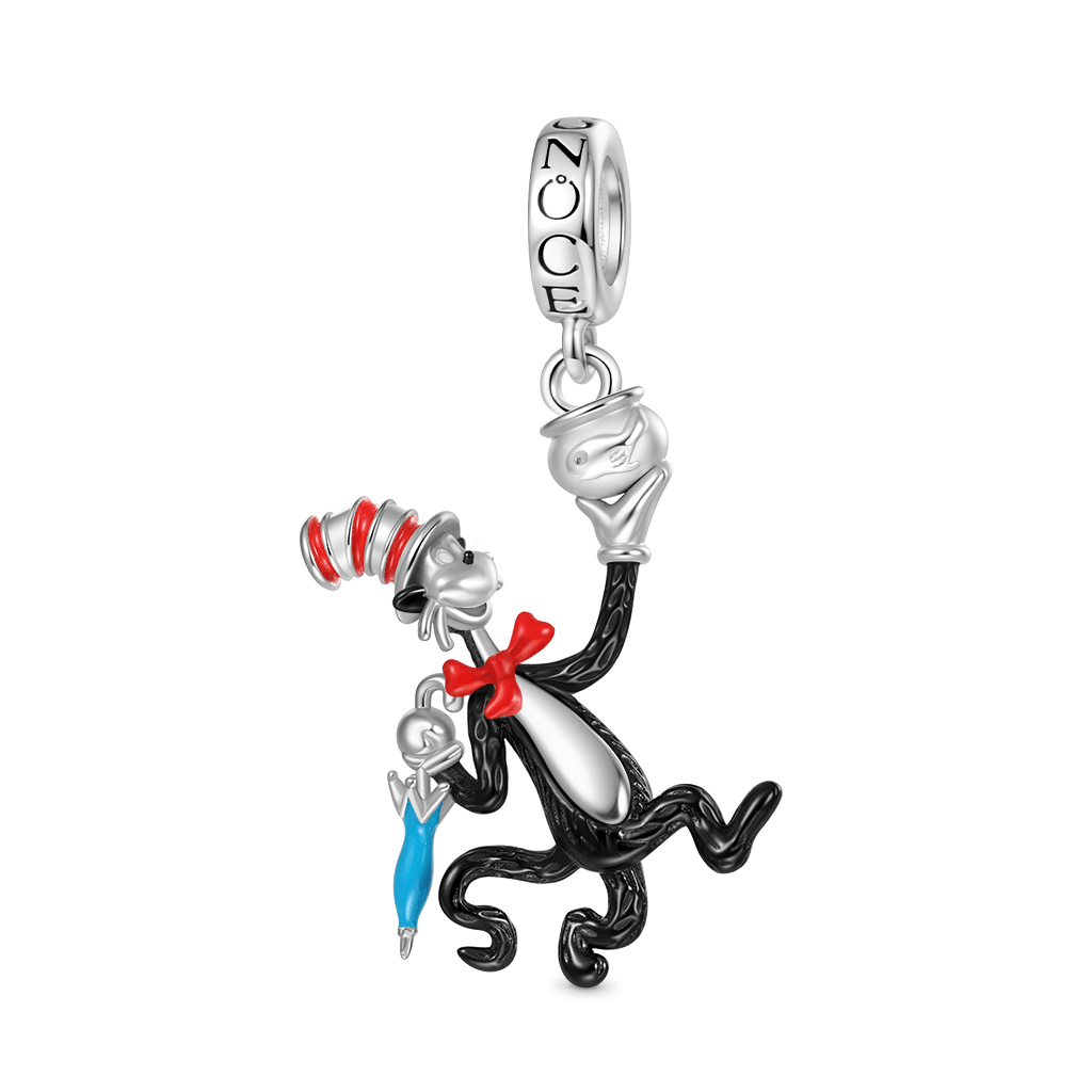 Gnoce The Cat in the Hat with Umbrella Fishbowl Pendant Dangle Charm_1