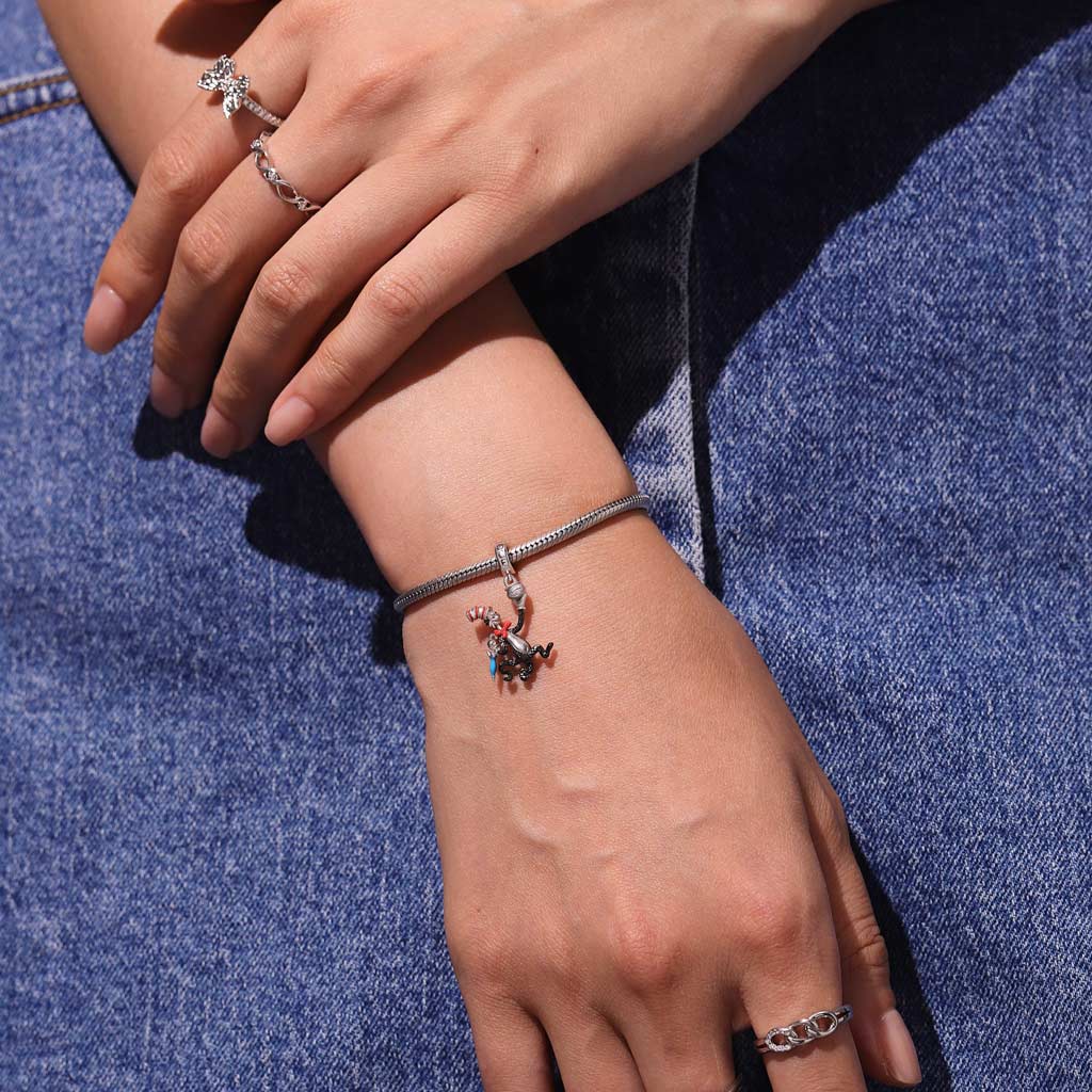 Gnoce The Cat in the Hat with Umbrella Fishbowl Pendant Dangle Charm_4