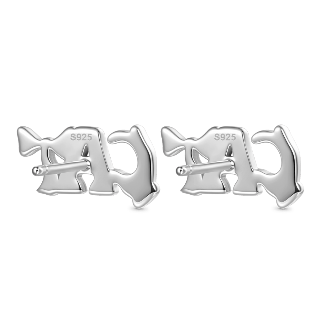 Gnoce The Cat in the Hat CAT Letter Stud Earrings_2