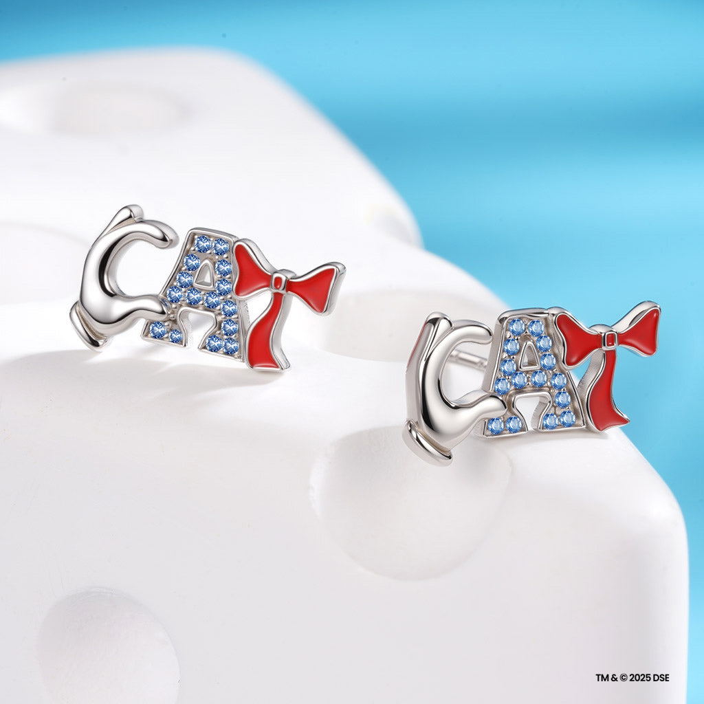 Gnoce The Cat in the Hat CAT Letter Stud Earrings_3